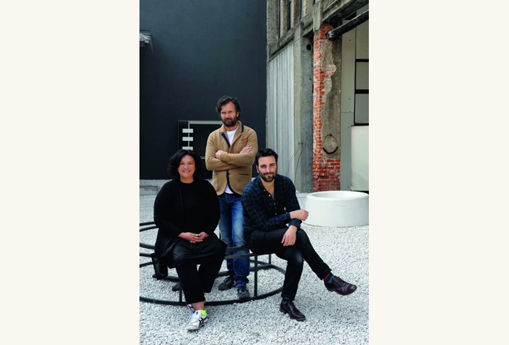 Η art director Tanja Solci, ο σεφ Carlo Cracco κι ο μάνατζερ Nicola Fanti.